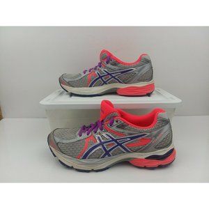 Asics Gel Flux 3 Womens Size 6.5 Running Shoes Gray Coral Purple Shoe T664N